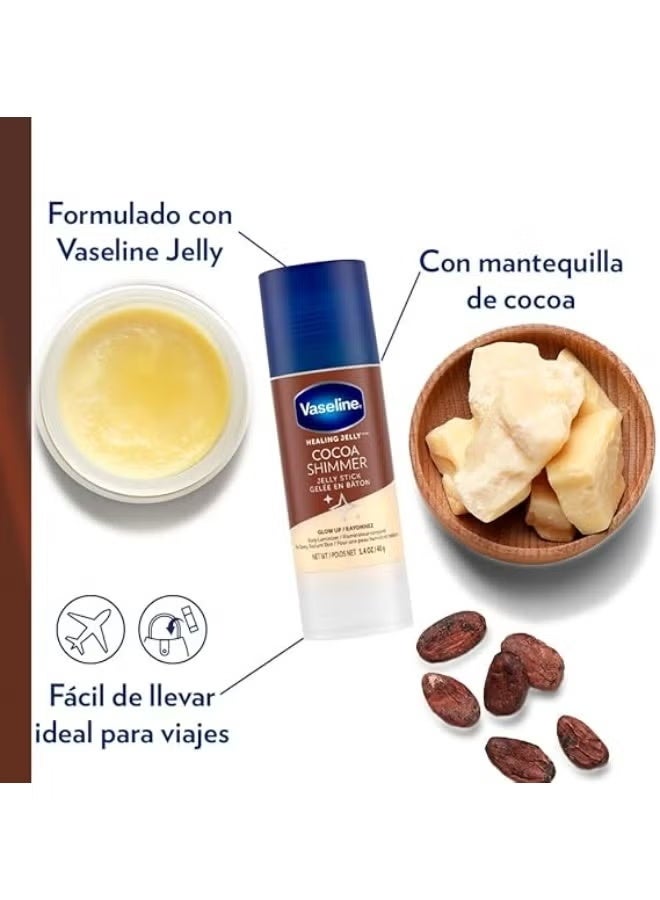 Vaseline Unilever Vaseline Cocoa Shimmer Jelly Stick GLOW UP Body Luminizer For Dewy Radiant Skin 40g - Image 3